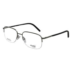 Elasta 7220 V81 Dark Ruthenium Black Metal Semi-Rimless Eyeglasses 56mm